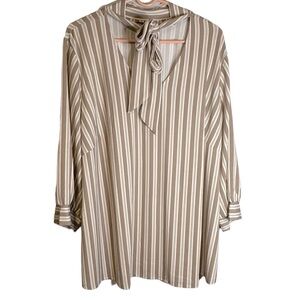 Adrianna Papell Women's Tie Neck 3/4 Sleeve Knit Top 3X NWT AD1S301432W‎